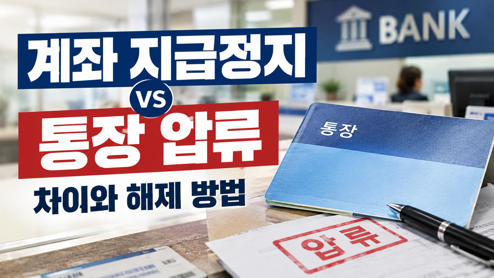 계좌지급정지 통장압류 뜻 차이