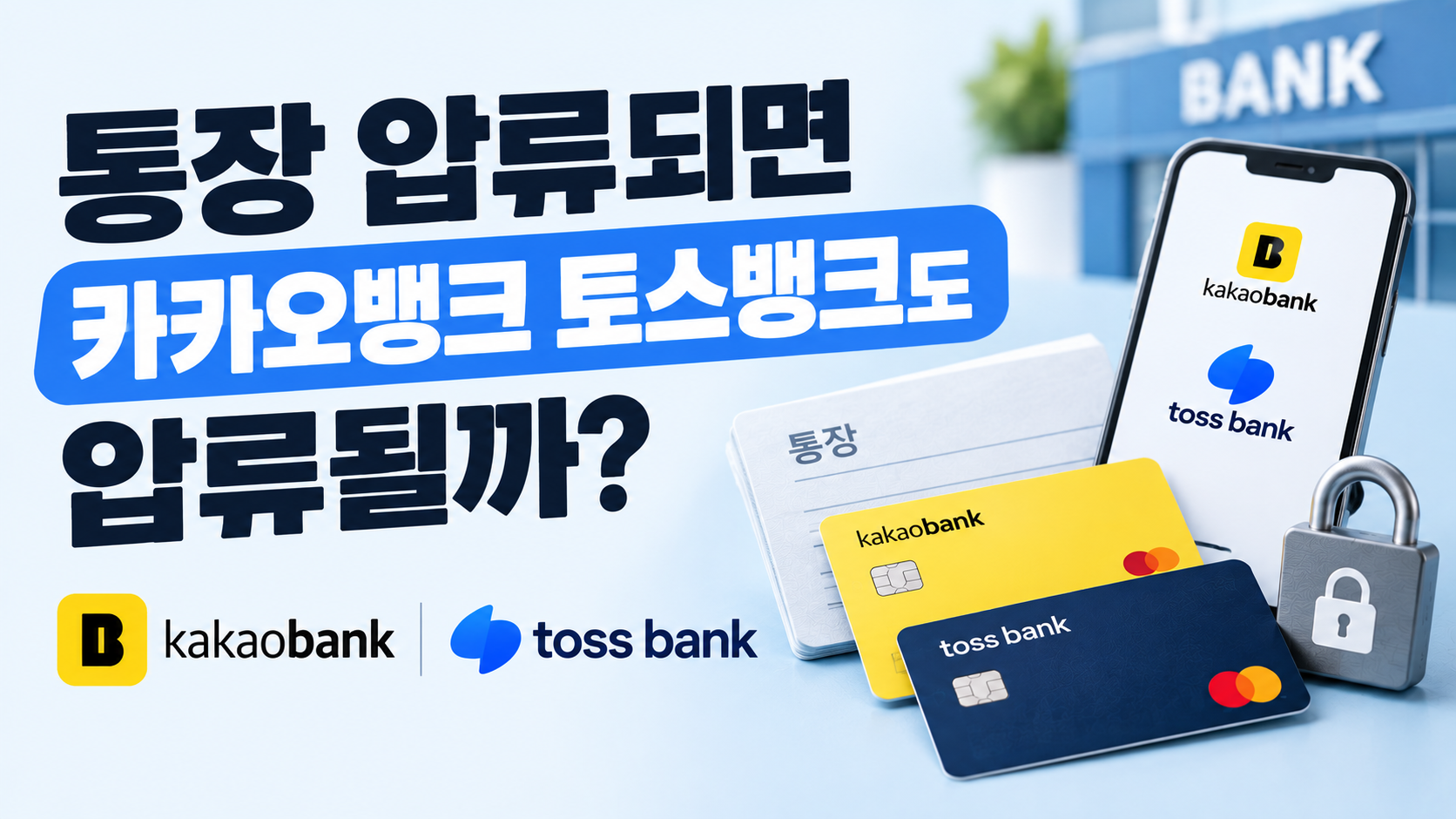 통장 압류 카카오뱅크 토스뱅크 은행 계좌 압류 가능 여부