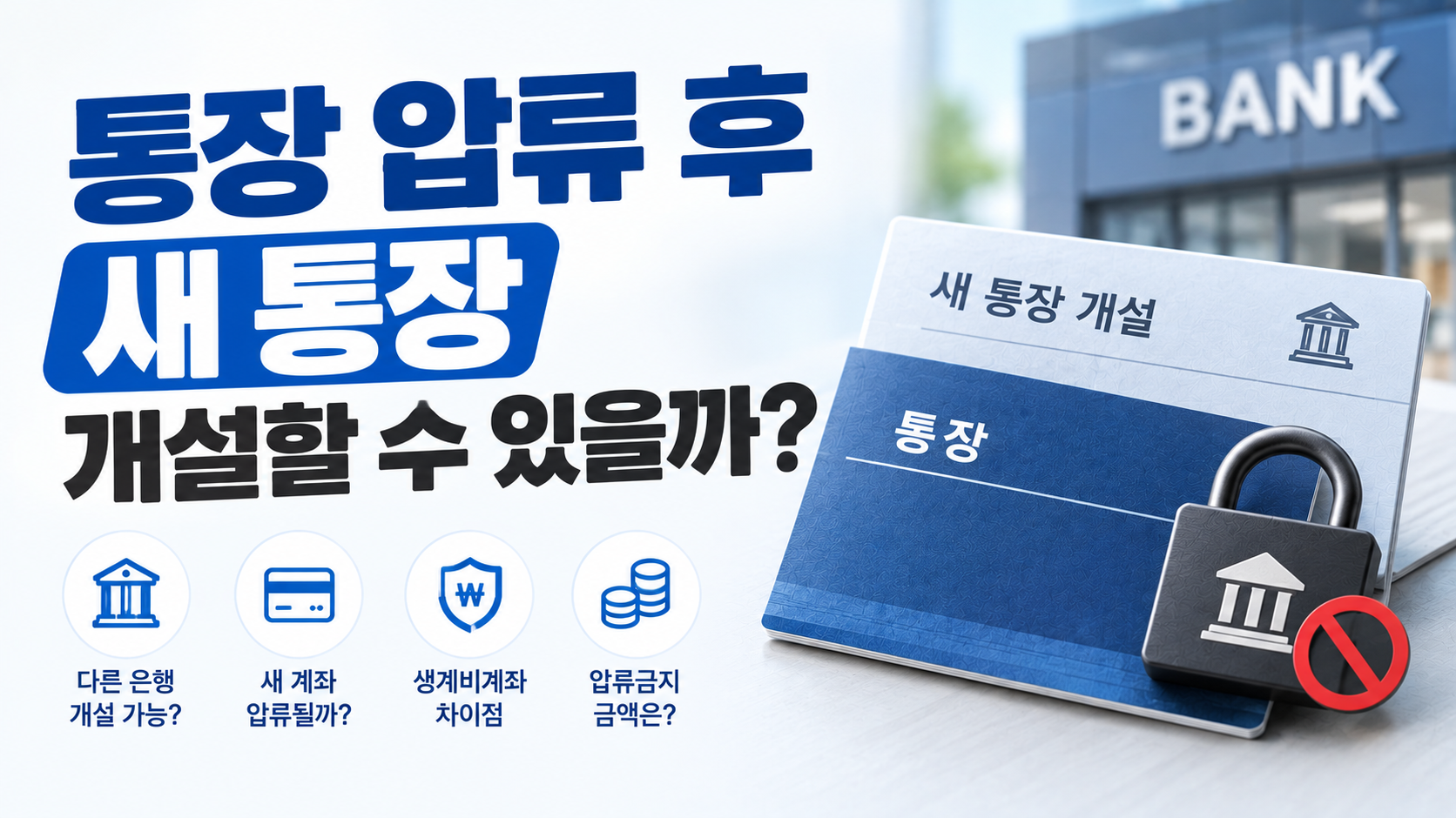 통장 압류 후 은행 새 통장 계좌 개설 가능 여부